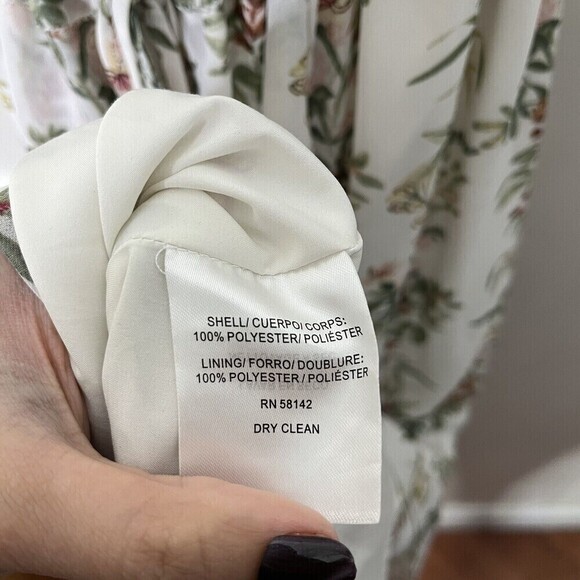 Gal Meets Glam Isabella Floral Dress Women’s Size 2 White Ecru Ruffle Cross Back - Picture 10 of 10